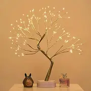 Firefly Bonsai Tree Light - 20'' Artificial Tabletop Fairy Light Tree Lamp -USB/Battery Touch Switch, Deco of Children's Room, Bedroom, Living Room, Party Wedding and Christmas