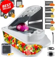 Veggie Chopper, Mandoline Slicer, 22-in-1, Cutter, Container, 11 Blades