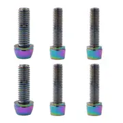 Bicycle-Stem Bolts,Titanium-Bike Stem Screw Hex-Tapered Bike Handlebar Screws 4x M5 and 2x M6 color