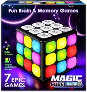 Activity Cube Fidget Toy, Electronic Handheld Game | 7 Fun Brain & Memory Games for Kids and Adults | Ideal Cool Toy Gifts for Boys & Girls Ages 6 7 8 9 10-12 Years Old & Up