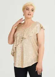 ts Taking Shape Top Size S (16) Glitter Style NWT