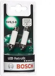 Bosch -Sof. 10W (-264) LED Retrofit Car Light Bulbs - 12 V 1 W SV8,5-8 41 mm - 2 Bulbs