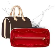 Doxo Small Purse Organizer Insert for Lv Speedy 20, Neverfull BB, Alma BB, Onthego BB and Anjou Mini, Bag Insert for Small Handbags, Ultra-lightweight Waterproof Bag Inner Shaper with Zipper(Red, S)