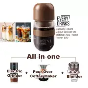 All in1 Anywhere Electric Grinder + Drip Pour Over Coffee Maker / Juice Blender