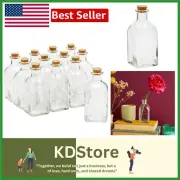Elegant 12 Count 4 oz Clear Glass Potion Bottles with Cork Lids for Party Favors