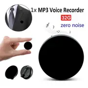 Digital Voice Recorder Mini Brooch Sound Recorder Professional Long Distance Voice Recorder MP3 Player - 32GB Black