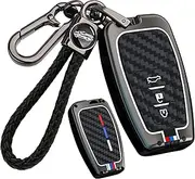 ontto 3-Button Key Fob Cover with Fluorescent Strip Smart Remote Car Key Shell Fit for Toyota Camry CHR Highlander Corolla RAV4 Avalon Land Cruiser Prado Prius 4Runner GT86 2017-up,Black