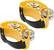 JOINPAYA Foot Tambourine Set for Adults Dual-row Rhythm Percussion Bell Stylish Musical Instrument for Band Music Events