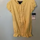 NWT Ralph Lauren girls Short Sleeve Yellow Peasant Style Top size 4