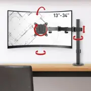 Barkan 13-34 inch Monitor Desk Mount, Holds up to 17.6lbs, grommet compatible
