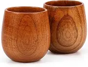 LYIYEYAN 2Pcs Wooden Bourbon Drinking Glass, 250ml Wooden Whiskey Tumbler, Creative Whiskey Glass, Vintage Wooden Bourbon Glasses Set, Whiskey Presents for Men Dad