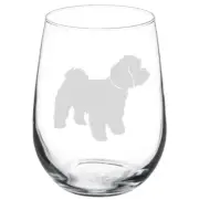 Maltipoo Dog Stemmed / Stemless Wine Glass