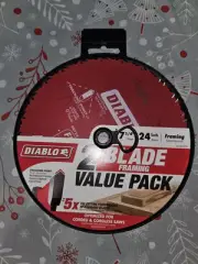 (NEW)DIABLO Tracking Point 7-1/4 in.x 24-Tooth Framing Circular Saw Blade 2-Pack