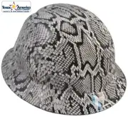 Snakeskin White Hydro Dipped Full Brim Hard Hat