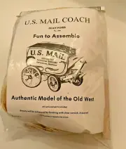 Vintage Old West US Mail Coach Wood Model - Fun to Assemble Kit