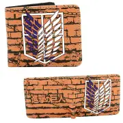 New The Wall ATTACK ON TITAN BiFold Wallet AoT Shingeki no Kyojin Credit Card