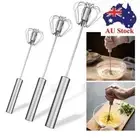 Stainless Steel Egg Whisk Kitchen Tool Hand Push Rotary Whisk Blender Whisk