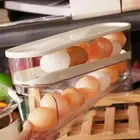 Plastic Roll Off Egg Storage Rack Rolling Egg Dispenser Refrigerator