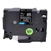 STE-141 Stencil Label Tape Black On Clear STe-141 for Brother P-Touch 3/4''