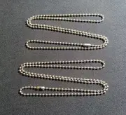 (2) 24 Inch Military Spec Silver Stainless Steel Dog Tag Chain Army Marines AF