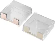 COMNESTBI 2Pcs Transparent Memo Note Holder Dispenser Stylish Paper Clip Desk Organizer for Students Office Home Efficient Reminder for Notes Stationery
