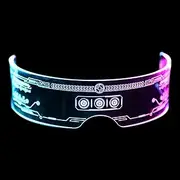 Lmyit Futuristic Cosplay Glasses - 7 Colors Luminous Glasses with 12 Modes | Sci-Fi Style Visor Futuristic Glasses for Parties and Events