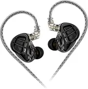 KZ ZAR HiFi in-Ear Monitors 1DD 7BA Hybrid Driver in-Ear Headphones IEM with Silver Plated Detachable Cable 2PIN for Musicians, Singers, Audiophiles (Without Microphone)