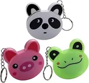Hoement 3pcs Animal Keychain Tape Measure Flexible Body Measuring Tape with Retractable Function for Sewing Waist Measurement and Curved Surfaces Panda Frog Pig Design