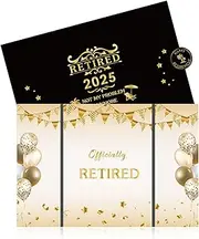 Black Gold Retirement Card, Large Retirement Card for Women Men, Funny Retirement Cards, Tri-Fold Retirement Card for Colleagues Friends and Family