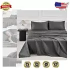 400 Thread Count Extra Soft Cotton Queen Sheet Set - Deep Pocket Dark Grey