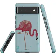 For Google Pixel 6 Case, Shielding Back Cover,Vintage Flamingo