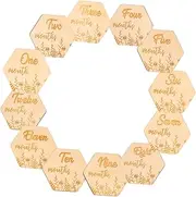 Abaodam Wooden Slice Decor for Baby Milestone 12pcs Photo Props for Newborn Present Baby Shower Decorations