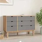 Drawer Cabinet Storage Organiser Solid Pine Wood Home Furniture With 6 Drawers