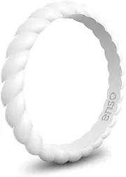 Enso Rings Stackable Braided Silicone Wedding Ring – Hypoallergenic Unisex Stackable Wedding Band – Comfortable Minimalist Band – 2.5mm Wide.8mm Thick