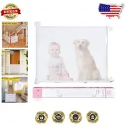 Safe Retractable Pet and Baby Gate - Easy Install, Stylish Mesh Design, 34" Tall