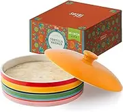 Chef Tacos Rainbow Ceramic Tortilla Warmer, 10-Inch, 25.4 cm