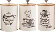 Coffee Canister – 3pieces Airtight Kitchen Organizer, Vacuum Sealed Jar | Stainless Storage Odor-Proof Bean Holder, Light Block Container, Grounds Preserver for Grounds or Beans, 3.74x3.74x6.1 Inches