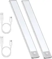 daphino Stick-on Magnetic Closet Light,Bright Motion Sensor Lightning Indoor,Cabinet Lights Motion Sensor,Wireless USB Charging,Wardrobe (2 Packs)