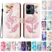 Coloured Drawing Wallet Shockproof Stand Flip Case for ZTE Blade A52 A53 A73 A35