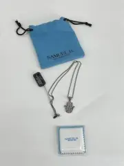 Samuel B Necklace Chain Hamsa Amulet Charm Silver 925 NEW NWT N14