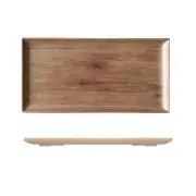 3x Melamine Wood-Look Board with Lip 300x205mm Ryner Catering Timber Style Tray