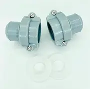 [IKSI] replaceables Coleman Lay-Z-Spa B/C Water Pipe Coupling Screw Nut Connector and Nipple ，2B/C Seals Gaskets Washers（2 Pack）