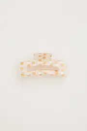 Gold Check Claw Clip
