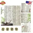 Chic 96-Inch Taupe Floral Curtain Panels - Light Filtering & Machine Washable