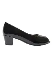 [Wide Steps] Hilary Heeled Shoes in Black Patent Leather