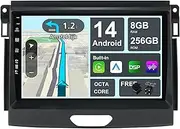 ¦ 8G+256G ¦ Android 14 IPS Car Stereo for Ford Ranger (2015-2020) - Wireless CarPlay/Android Auto - Camera + MIC - 9 Inch 2 Din 8 Core -DAB Steering Wheel Fast-Boot 360-CAM GPS Navi Head