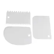 10 Set 3PCS/1Set Colorful Multifunctional Irregular Teeth Edge DIY Cream Scraper Set Cake Mold Tools(White)
