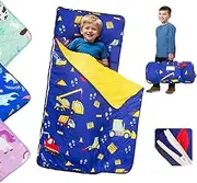 Beavtaens Nap Mat: Toddler Nap Mat with Removable Pillow and Removable Fleece Minky Blanket, Light Weight and Soft Perfect for Preschool and Daycare, 55"x22" Fit Standard Cot