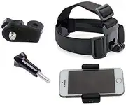 Multi-Function Adjustable Belt Cellphone Selfie Head Mount Strap for Sony Action Cam/Gopro Hero/Cell Phone/iPhone XR XS Max X 8 7 6 Plus/Samsung LG Huawei