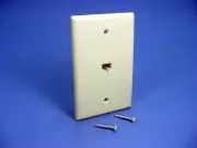 Leviton Ivory LARGE Phone Jack Telephone Wall Plate 8-Position 8-Wire 40580-I